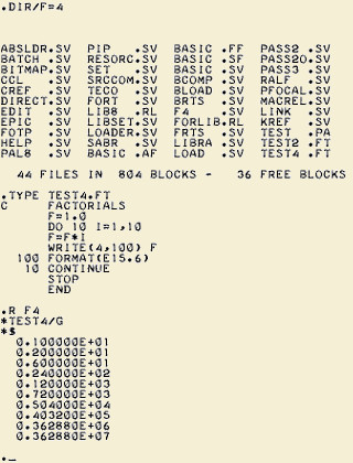 OS/8 session